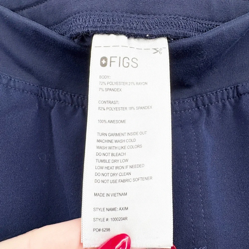 FIGS Mens Navy Axim Straight Leg Technical Cargo Nursing Medical Scrub Pants L